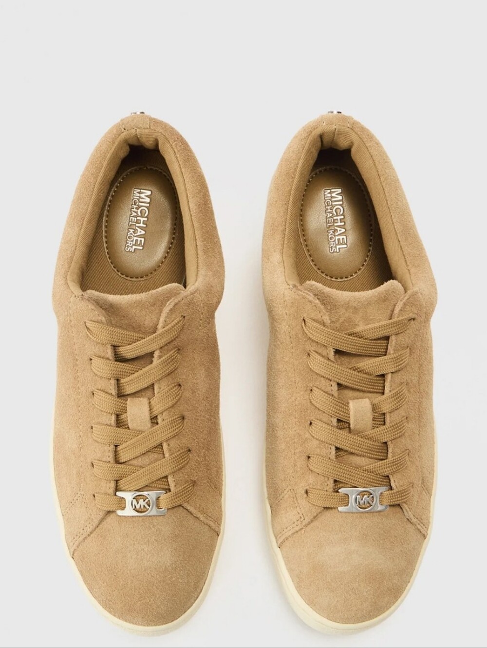 Michael Kors Keaton Lace-Up Shoes suede sneakers color husk Sz 9